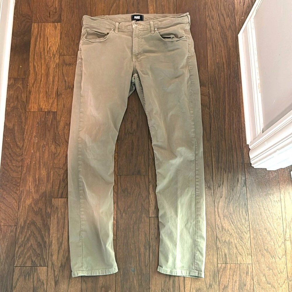 PAIGE - Fern Green Jean - Slim Fit - Size 34